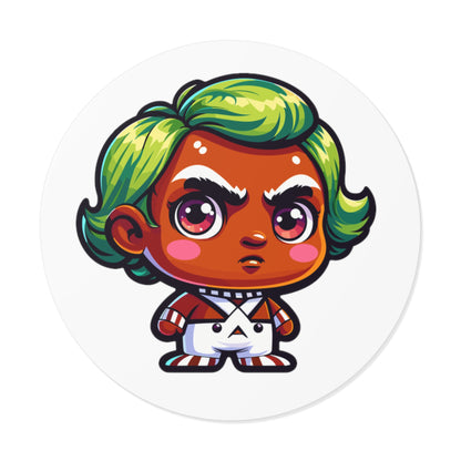 Oompa Loompa Round Vinyl Stickers