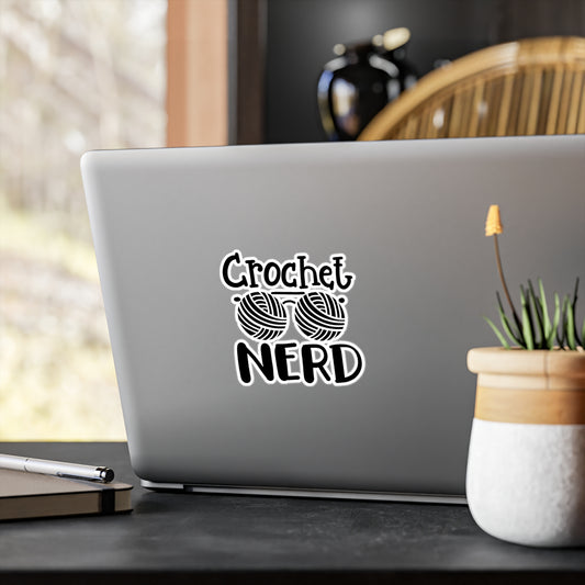 Crochet Nerd Kiss-Cut Vinyl Decal, Cute Crochet Sticker