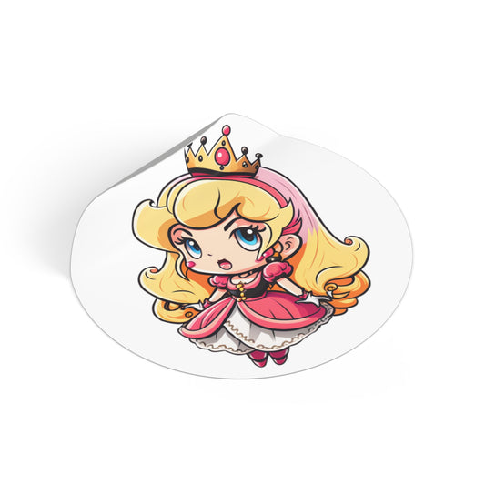 Peach Round Vinyl Stickers