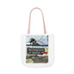 Mac the Mushroom Adventure Canvas Tote Bag, 3 Sizes,  5-Color Straps