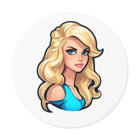 Barbie Round Vinyl Stickers - Little Luvin Stitches