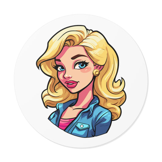 Barbie V3 Round Vinyl Stickers - Little Luvin Stitches
