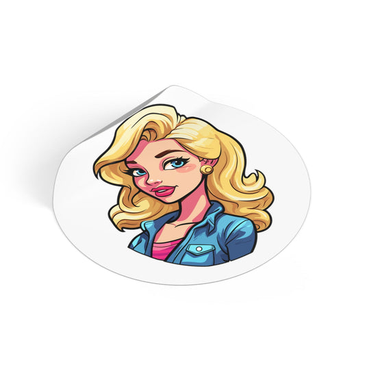 Barbie V3 Round Vinyl Stickers - Little Luvin Stitches