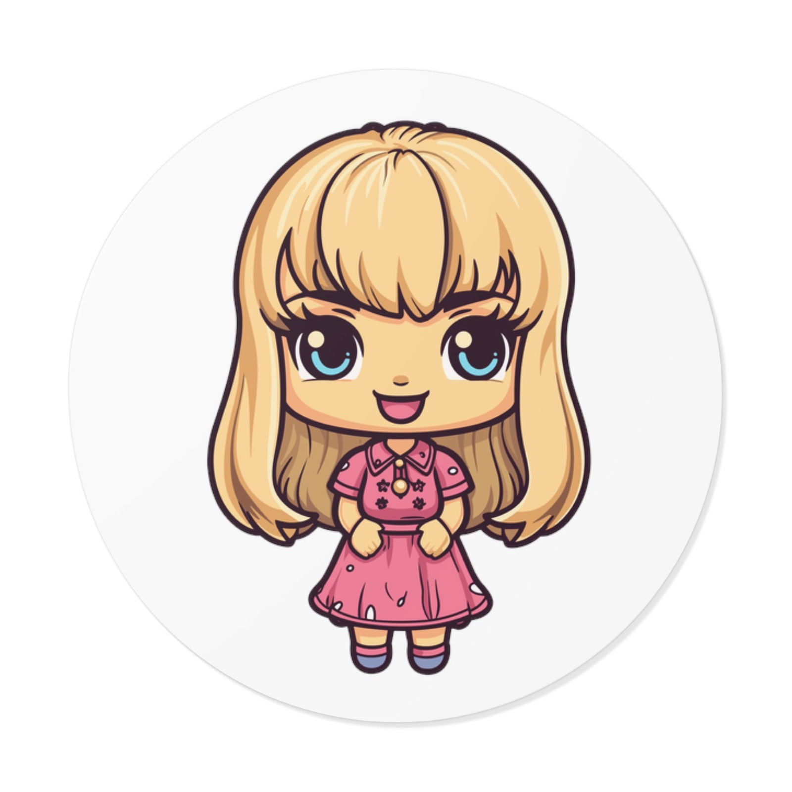 Barbie V5 Round Vinyl Stickers - Little Luvin Stitches