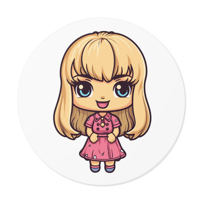 Barbie V5 Round Vinyl Stickers - Little Luvin Stitches