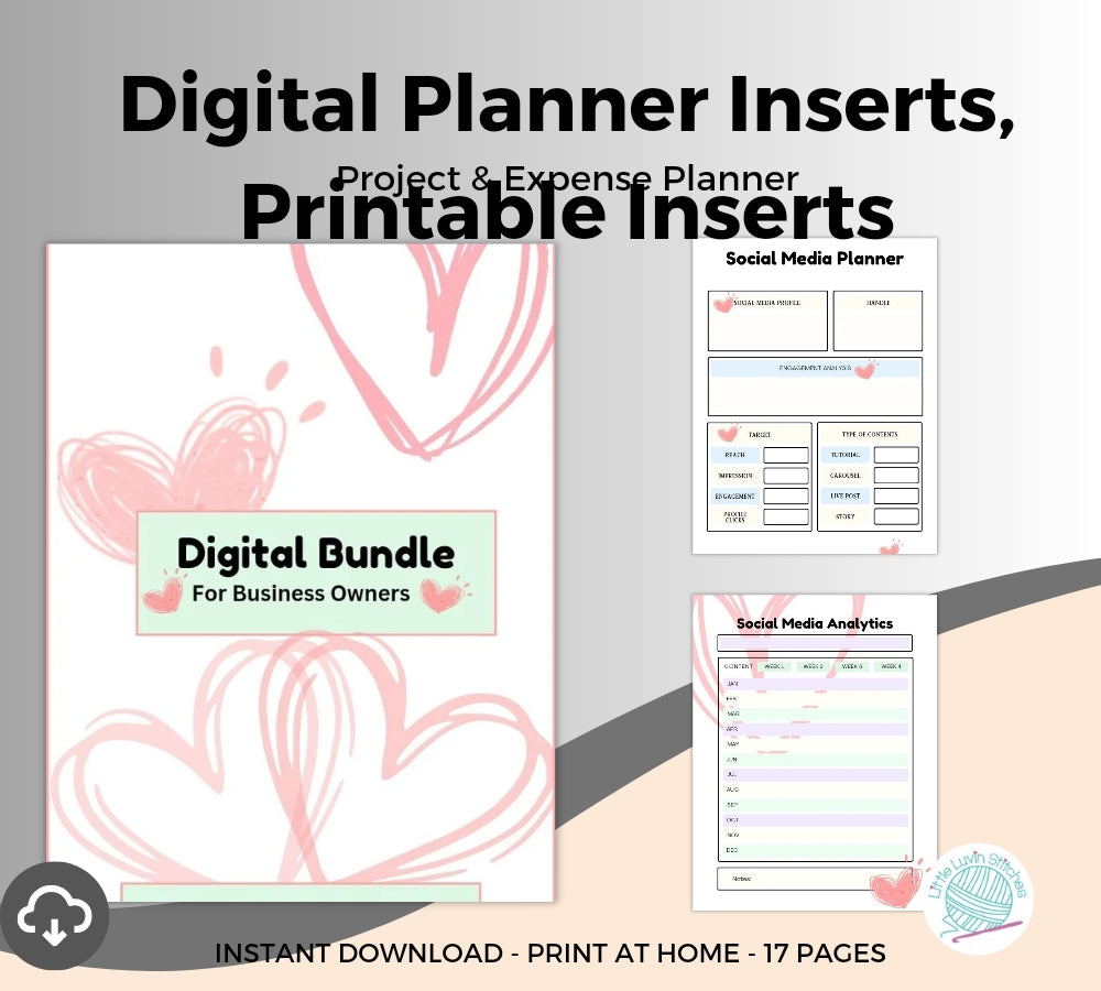 Digital Bundle for Small Business Owners,  Planner Inserts, Business Solutions