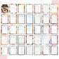 Collection of various planner stickers with different designs on a pink background
