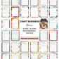 Collection of craft business planners with various layouts on a white background.