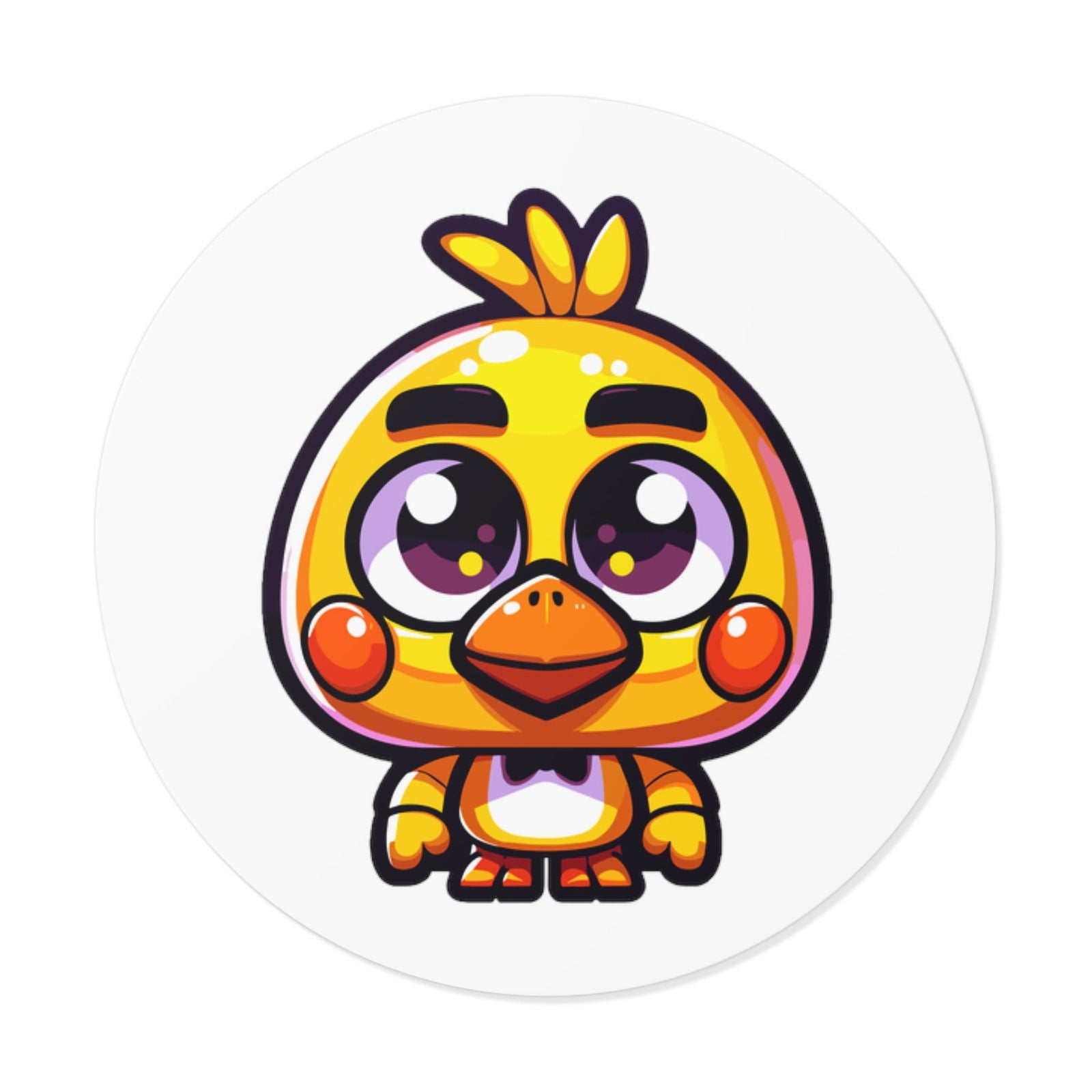 FNAF Chica Round Vinyl Stickers - Little Luvin Stitches