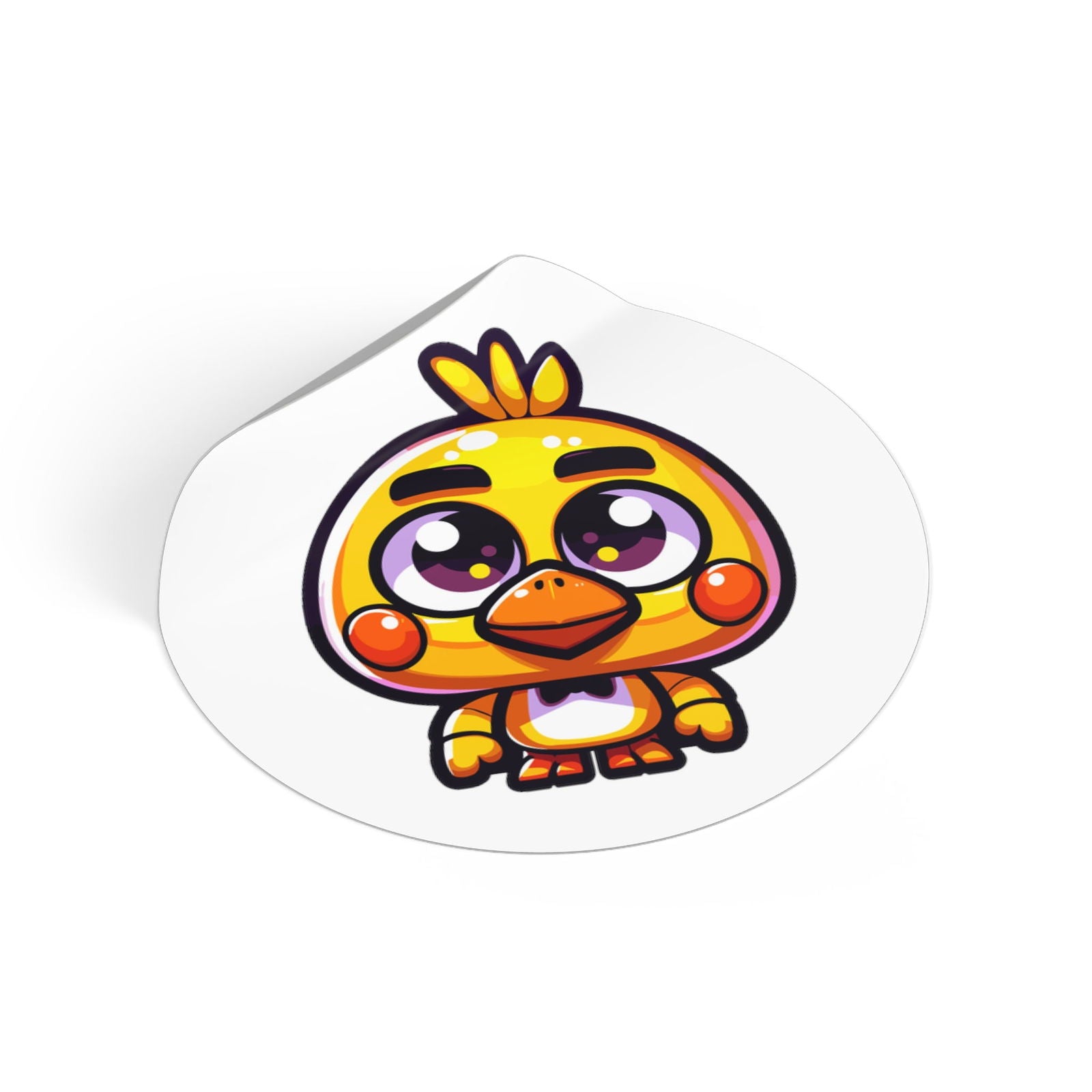 FNAF Chica Round Vinyl Stickers - Little Luvin Stitches