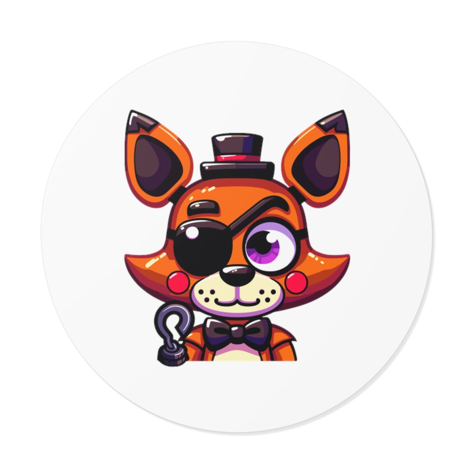 FNAF Foxy Round Vinyl Stickers - Little Luvin Stitches