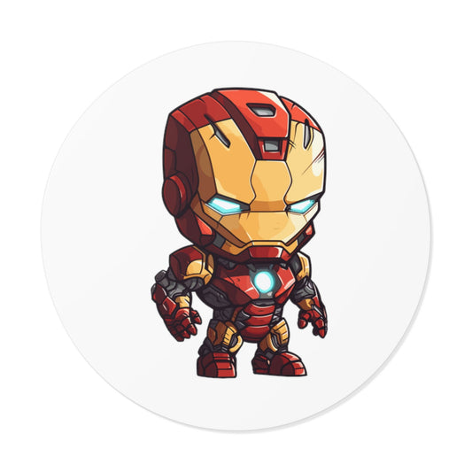 Ironman Round Vinyl Stickers - Little Luvin Stitches