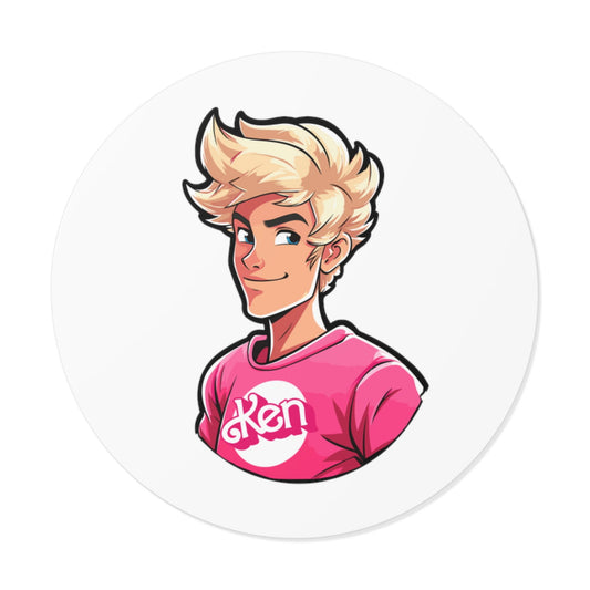 Ken Round Vinyl Stickers - Little Luvin Stitches