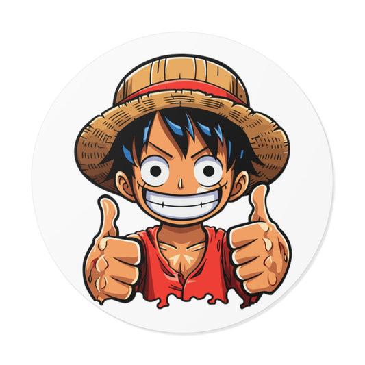 Luffy Round Vinyl Stickers - Little Luvin Stitches