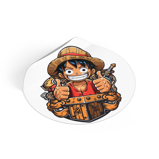 Luffy V2 Round Vinyl Stickers - Little Luvin Stitches