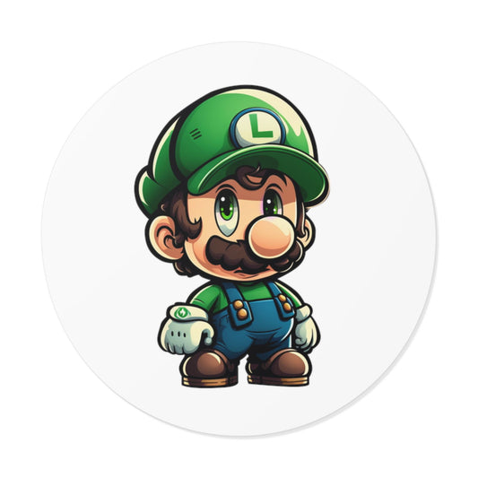 Luigi Round Vinyl Stickers - Little Luvin Stitches