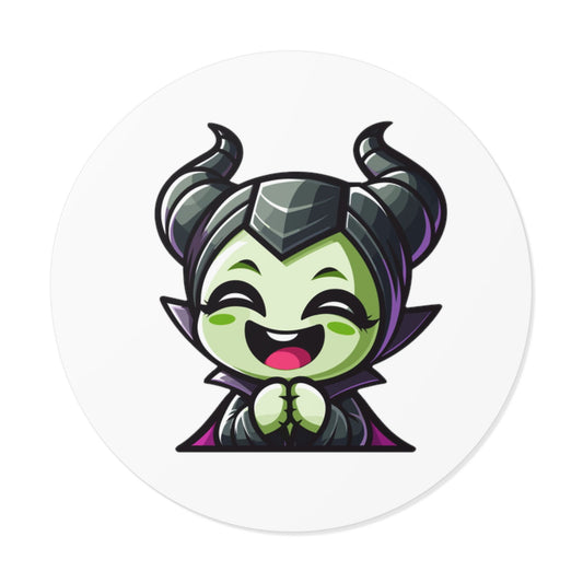 Maleficent Round Vinyl Stickers - Little Luvin Stitches