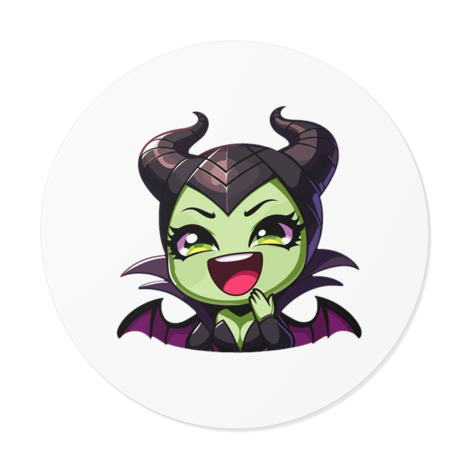 Maleficent V2 Round Vinyl Stickers - Little Luvin Stitches