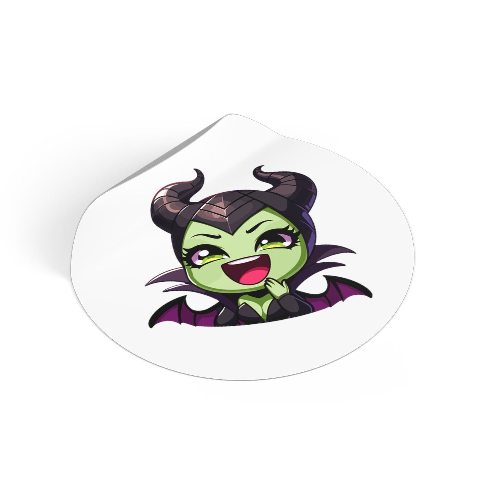 Maleficent V2 Round Vinyl Stickers - Little Luvin Stitches