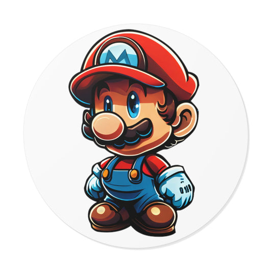 Mario Round Vinyl Stickers - Little Luvin Stitches