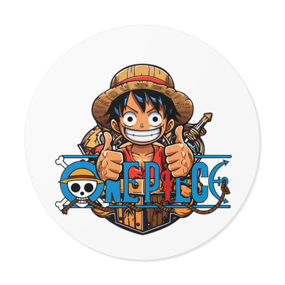 One Piece Luffy Round Vinyl Stickers - Little Luvin Stitches