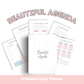 Collection of printable daily planner sheets with 'Beautiful Agenda' branding on a white background.