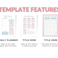 Three planner templates labeled 'Daily Planner', 'Weekly Planner', and 'Monthly Planner' on a white background.