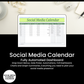 Social Media Calendar on a computer screen with a desk background