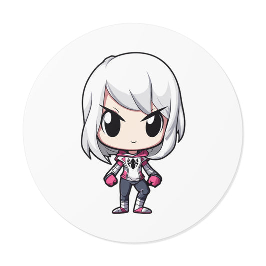 Spider Gwen Round Vinyl Stickers - Little Luvin Stitches