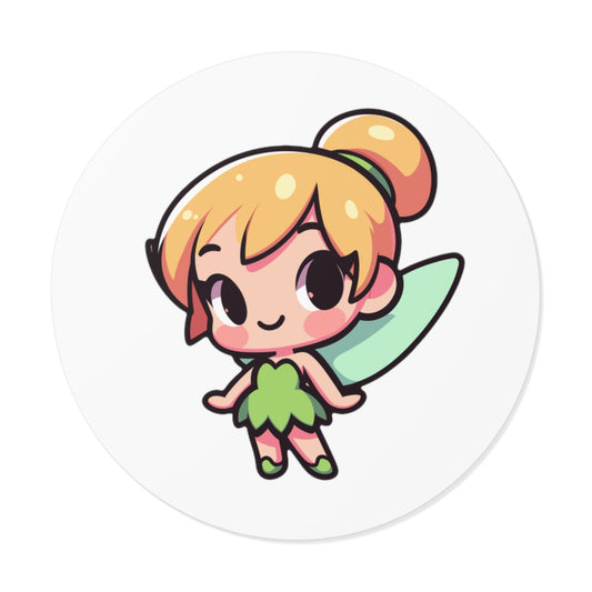 Tinkerbell Round Vinyl Stickers - Little Luvin Stitches