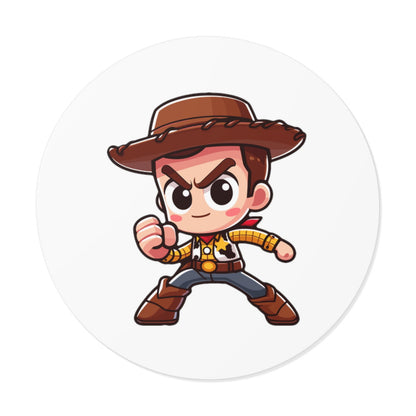 Woody Round Vinyl Stickers - Little Luvin Stitches