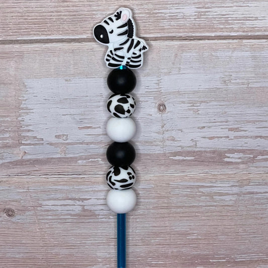 Zebra Beaded Crochet Hook - Little Luvin Stitches