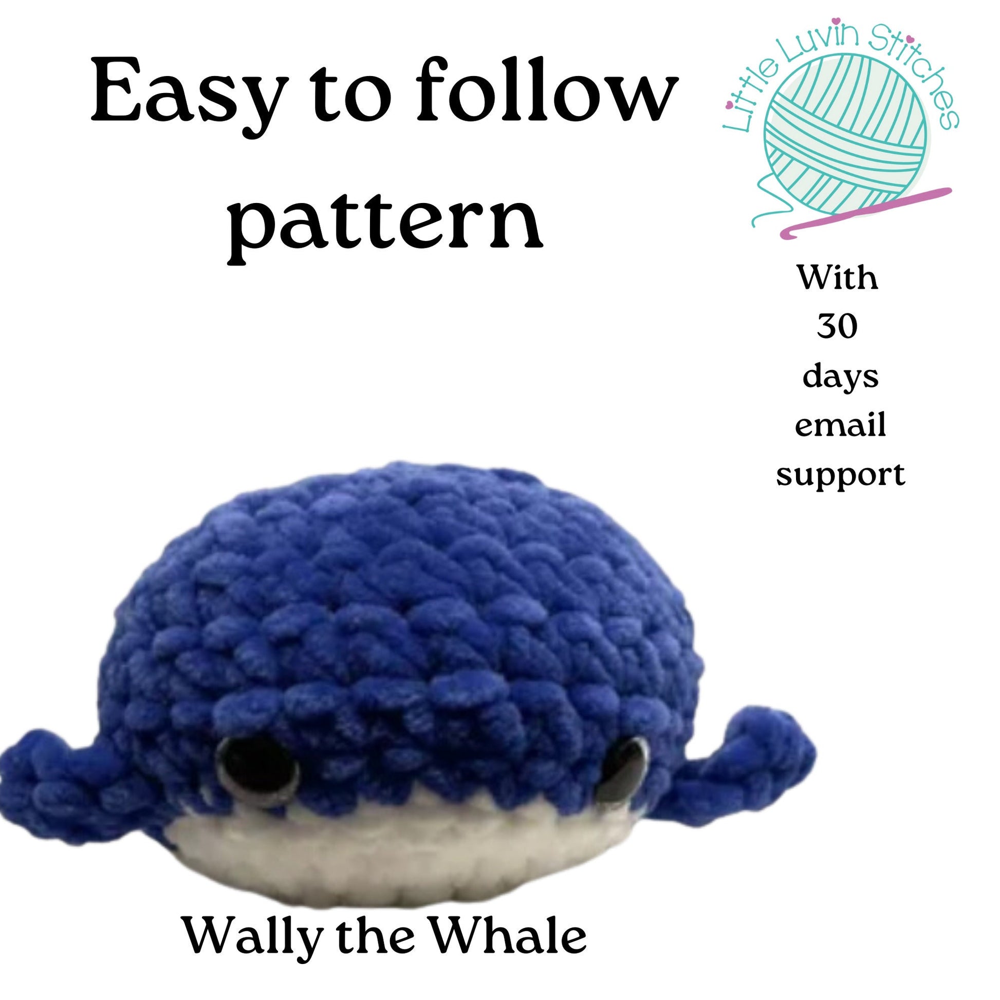 Digital Pattern, Wally the Whale Digital Pattern, DIY Digital Pattern