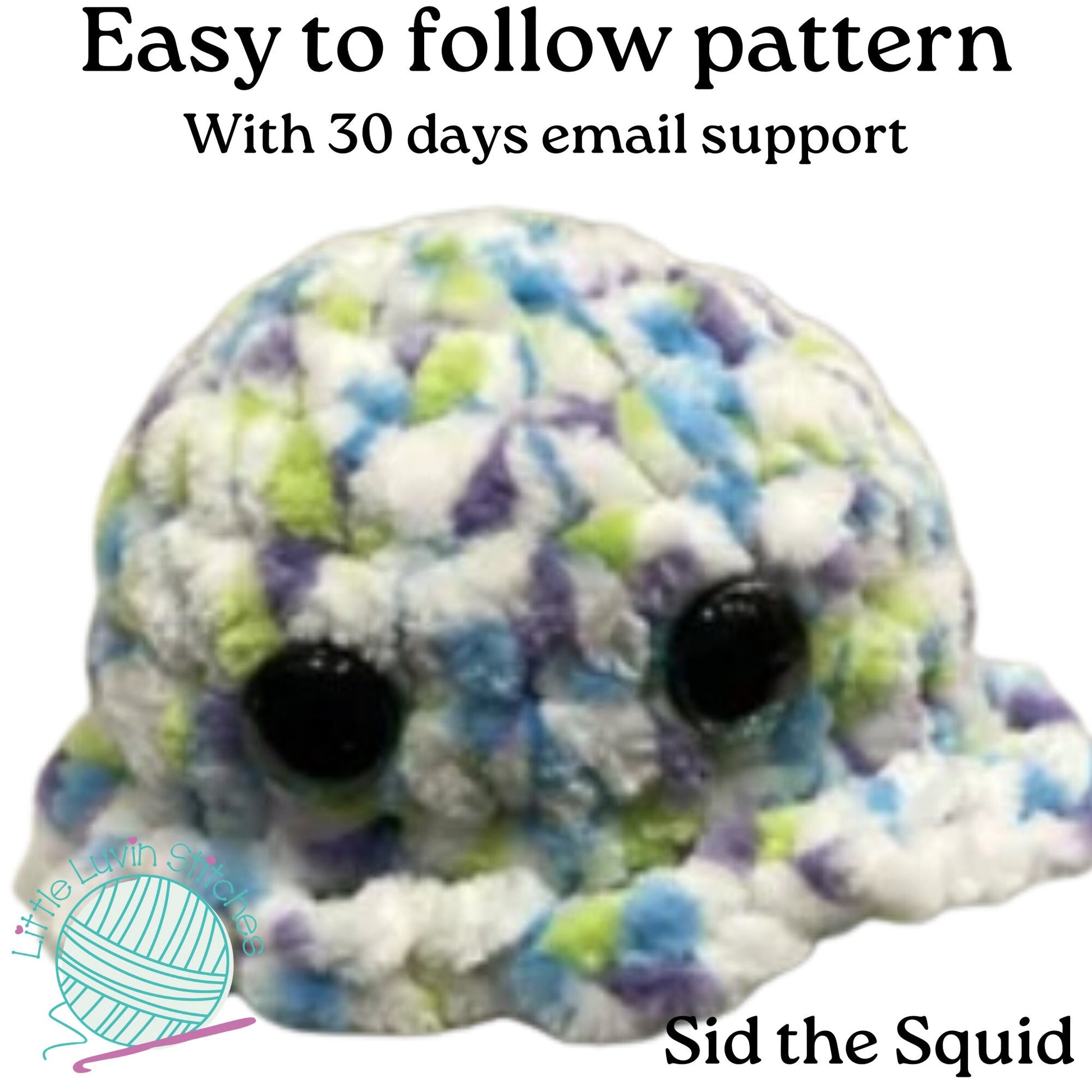 Digital Pattern, Sid the Squishy Squid Digital Pattern, DIY Digital Pattern With Email Support