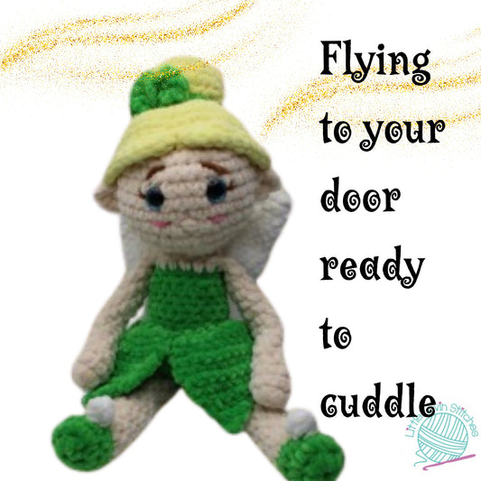 100% Handmade Magic Fairy, Crocheted Fairy Plushie, Soft And Cuddle Ready