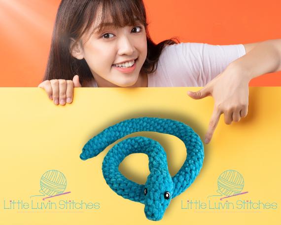 Handmade Crochet Snake, "Slither" Is 100% Handmade, Soft and Plush