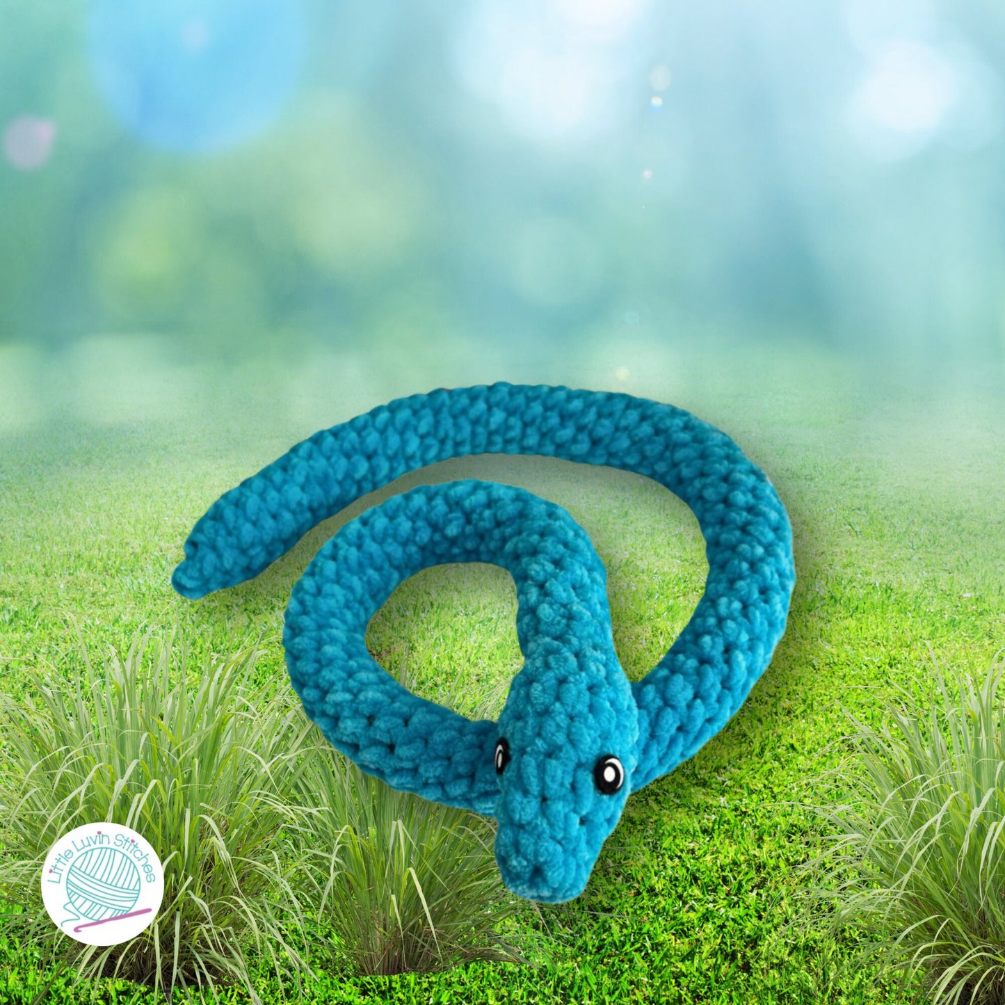 Handmade Crochet Snake, "Slither" Is 100% Handmade, Soft and Plush