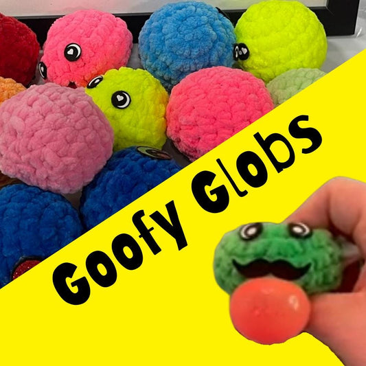 Goofy Globs, Handmade Crochet Plushie Funny Face Balls, Amigurumi Plushie, Crochet Kids Toy