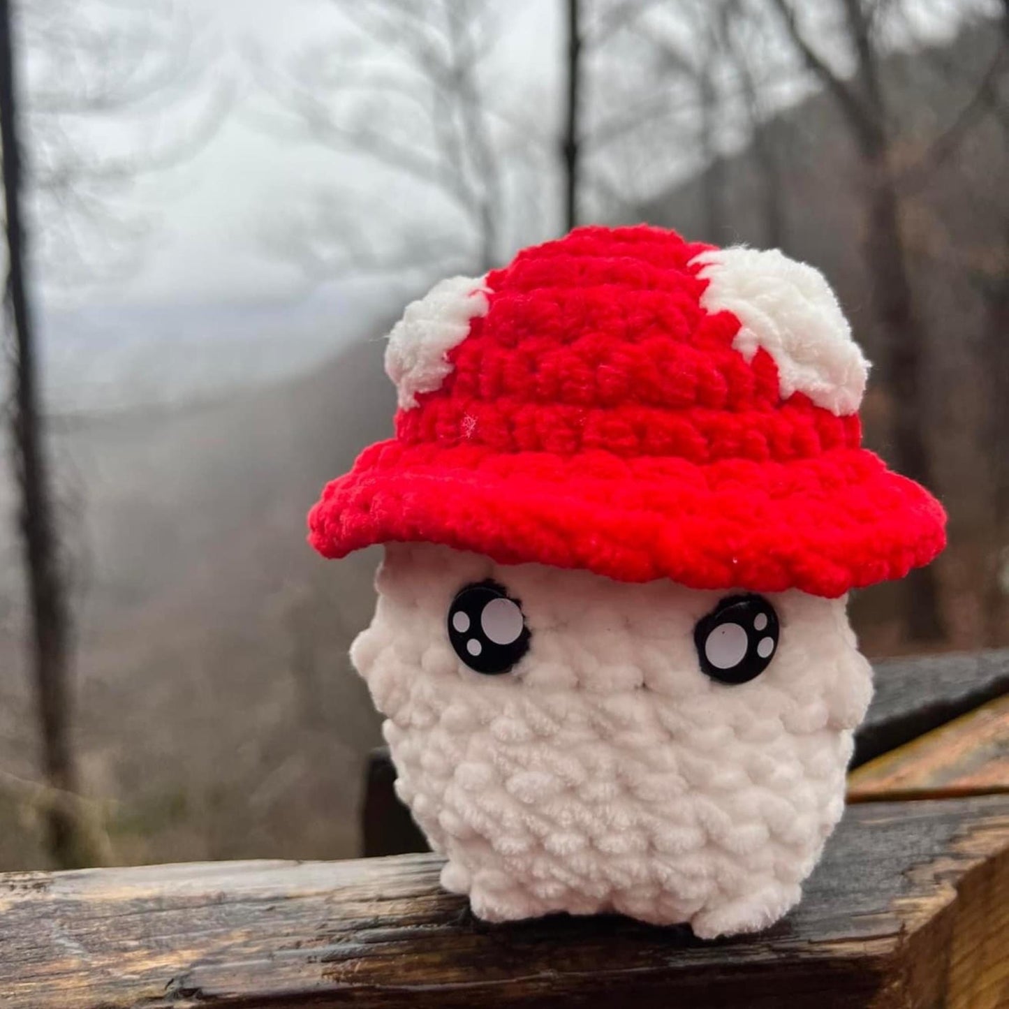 Mac the Mushroom, Handmade Crocheted Doll, Made to Order, Amigurumi Plushie