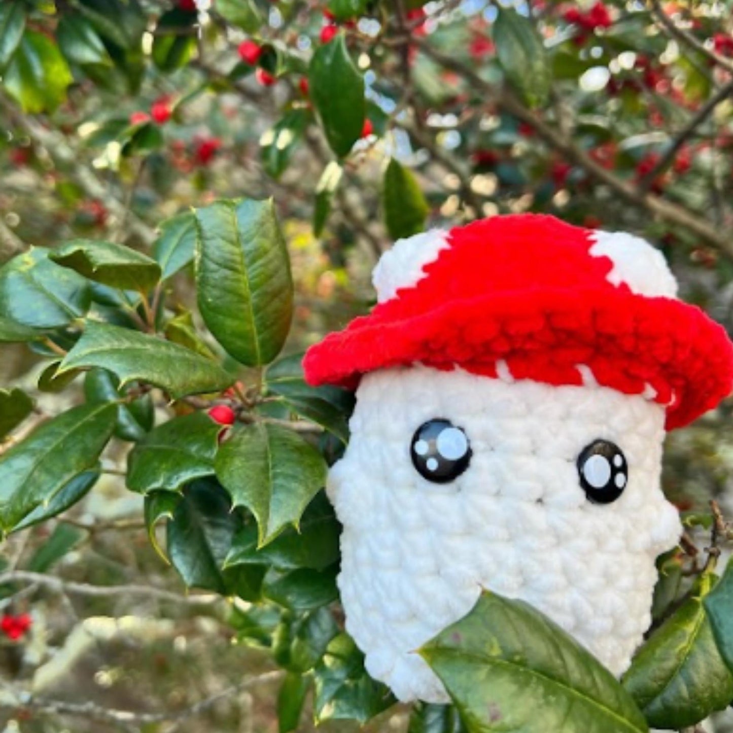 Mac the Mushroom, Handmade Crocheted Doll, Made to Order, Amigurumi Plushie