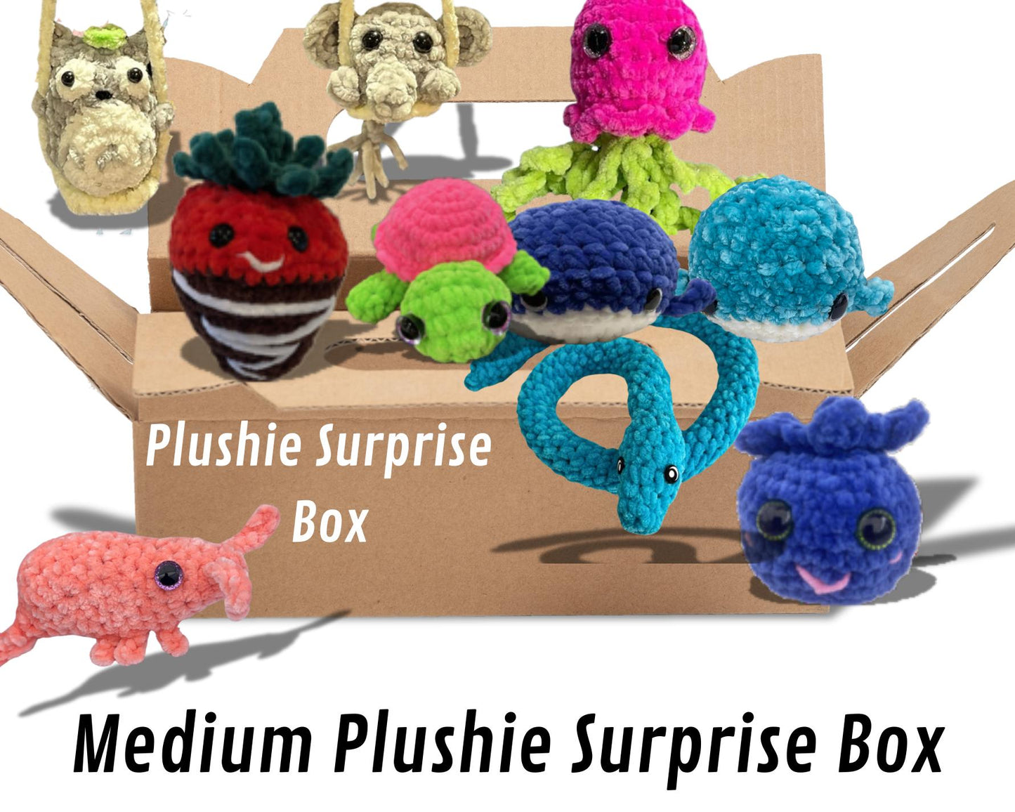 Medium Crochet Plushie Surprise Box, Handmade Crochet Medium Size Plushies Surprise Boxes, Multiple Options