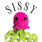 Sissy the Squid, Handmade Crocheted Squid Doll, Plushie Squid Toy