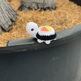 Sushie Turtle Handmade Crochet Plushie, Cute Crochet Plushie Toy