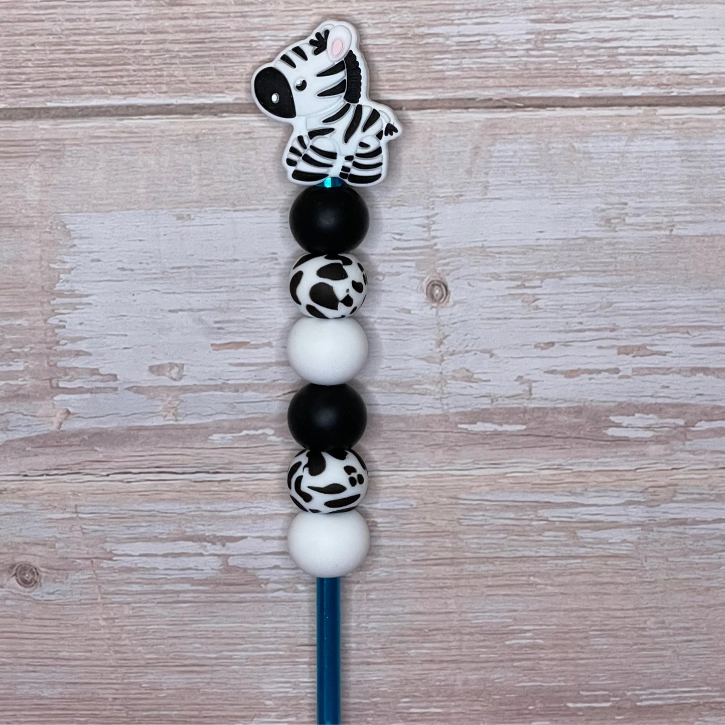 Zebra Beaded Crochet Hook