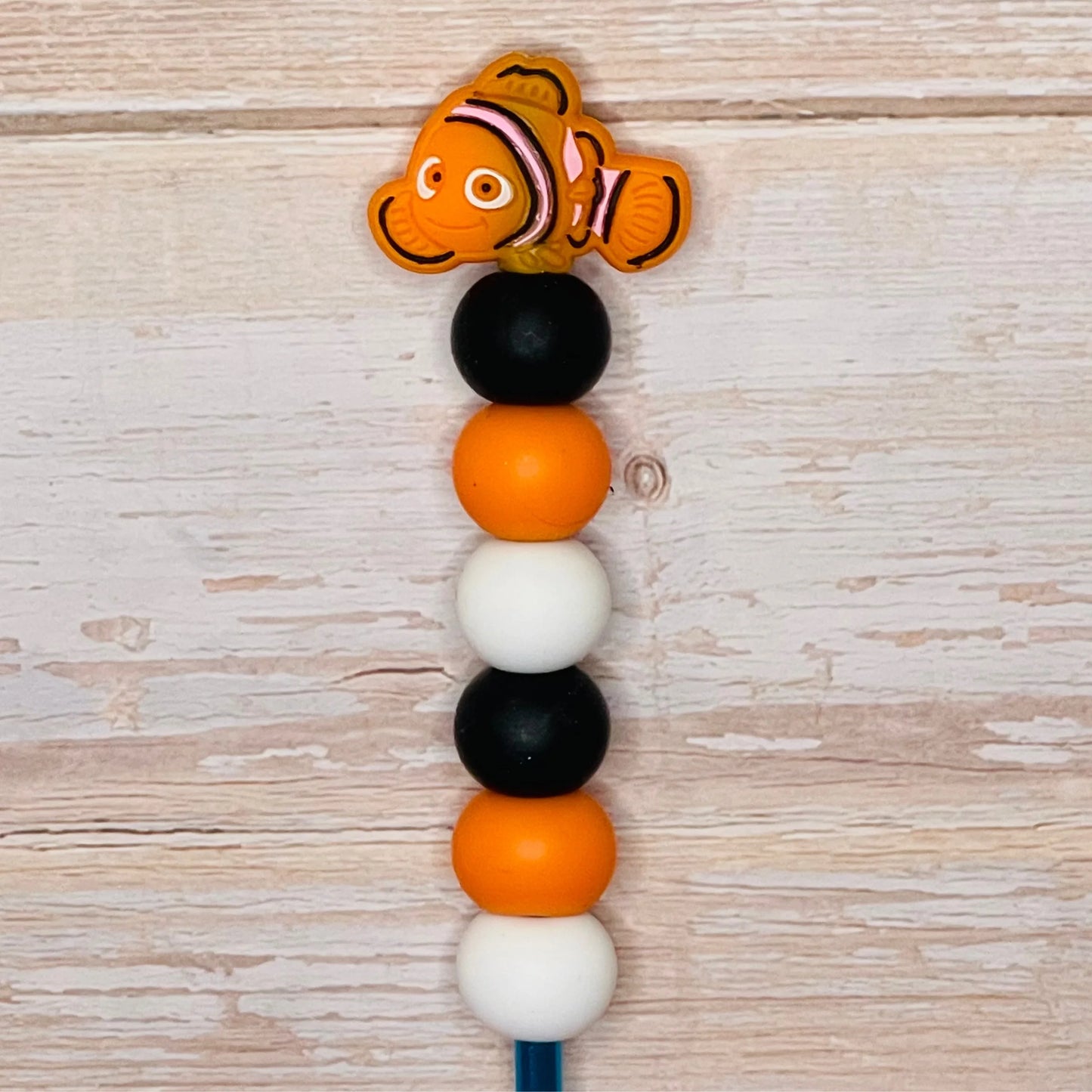 Orange Fish Beaded Crochet Hook