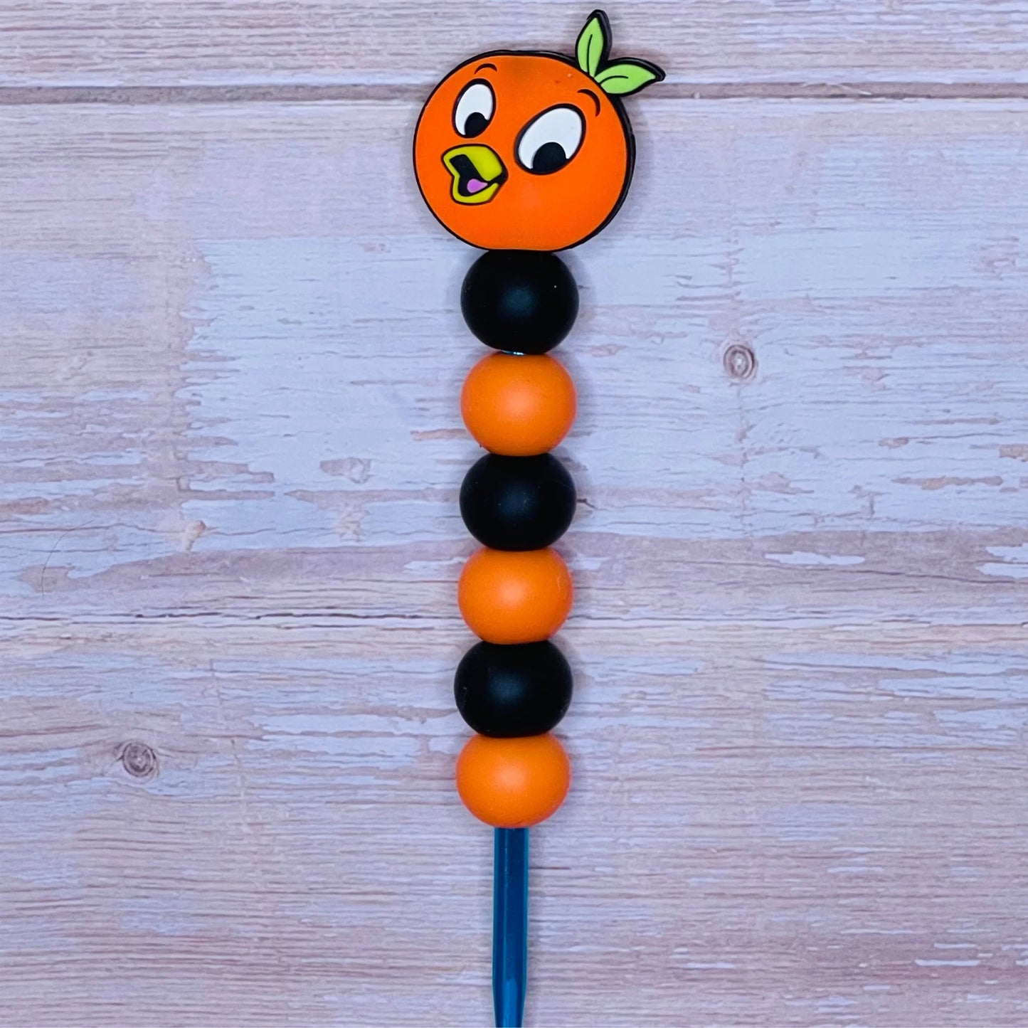 Orange Beaded Crochet Hook